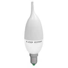 lampadina led colpo di vento e14 6w luce calda 3000k ecoman vetro ghiaccio