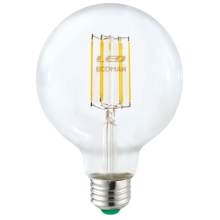 lampadina led globo g95 e27 12w luce naturale 4000k ecoman vetro trasparente