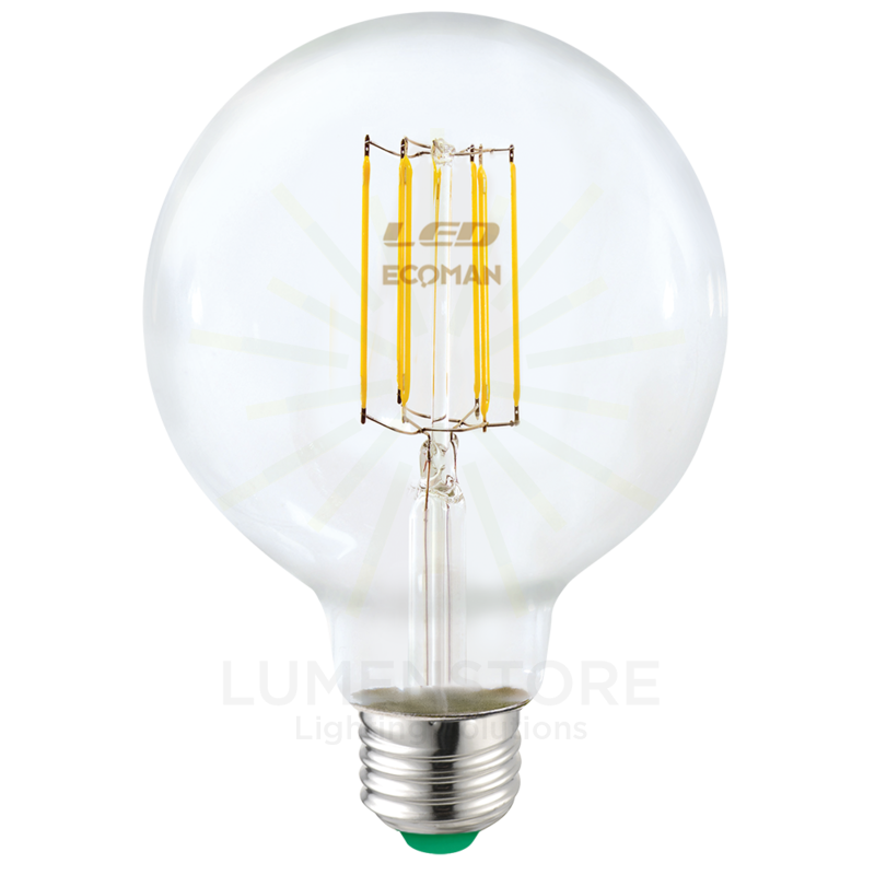 Lampadina LED Globo G95 E27 12W luce naturale 4000K ECOMAN vetro