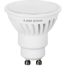 lampadina led dicroica gu10 9w luce naturale 4000k ecoman vetro ghiaccio