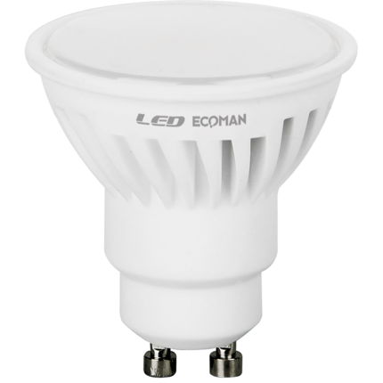 lampadina led dicroica gu10 9w luce naturale 4000k ecoman vetro ghiaccio