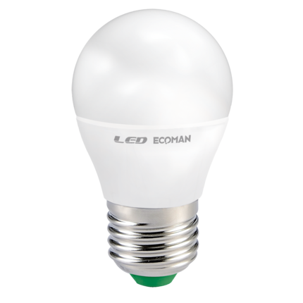 lampadina led sfera e27 6w luce fredda 6000k ecoman vetro ghiaccio