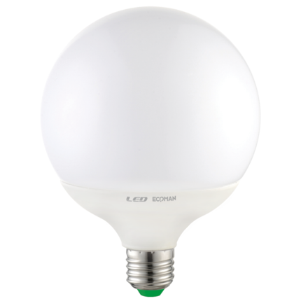 lampadina led globo g120 e27 18w luce calda 3000k ecoman vetro ghiaccio