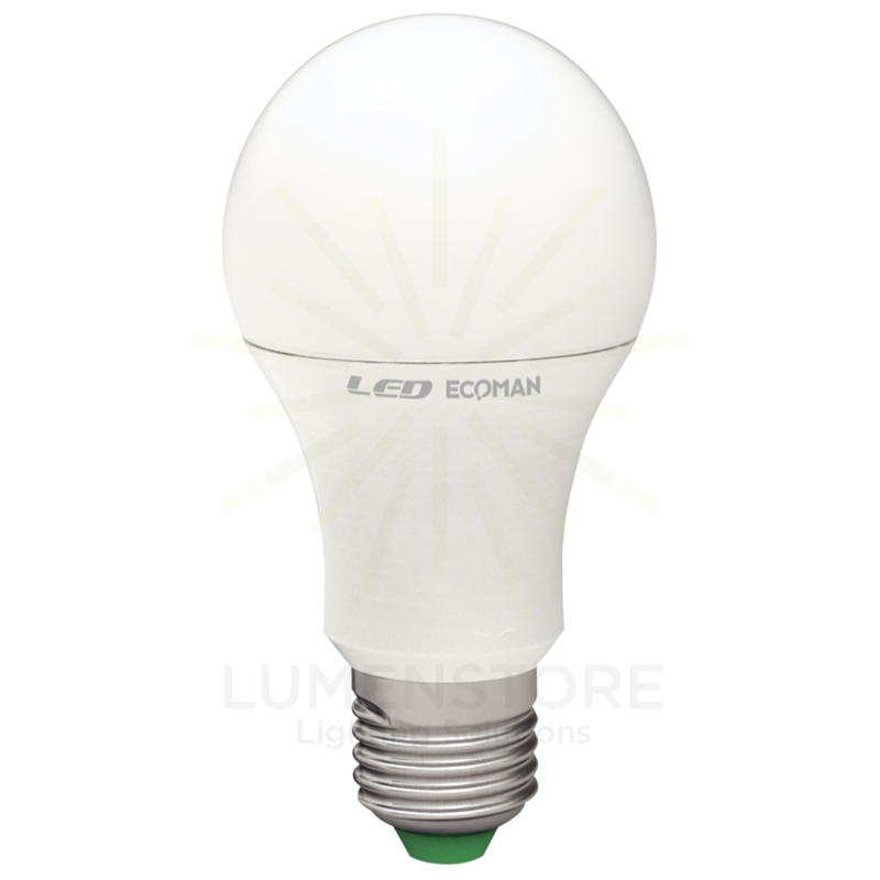 lampadina led goccia e27 15w luce calda 3000k ecoman vetro ghiaccio