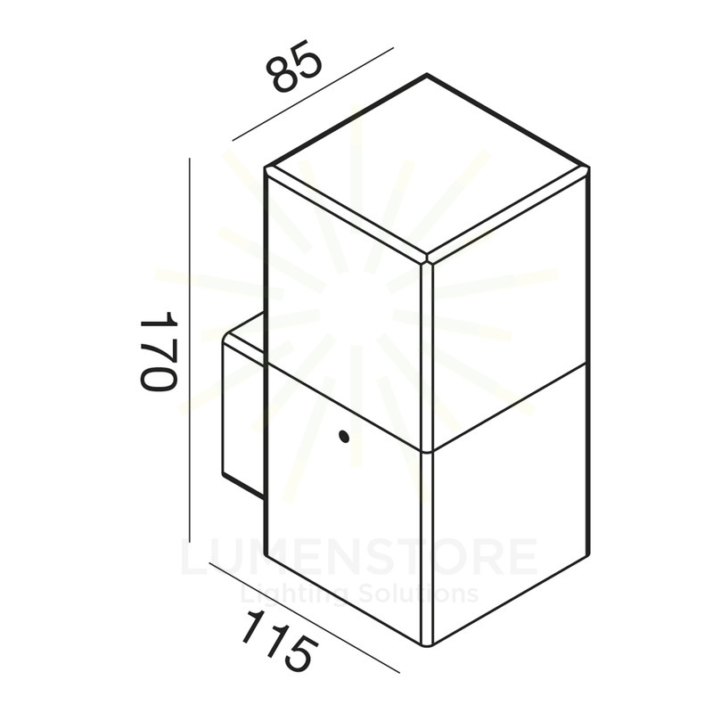 applique aditi-up e27 gealed antracite ip44