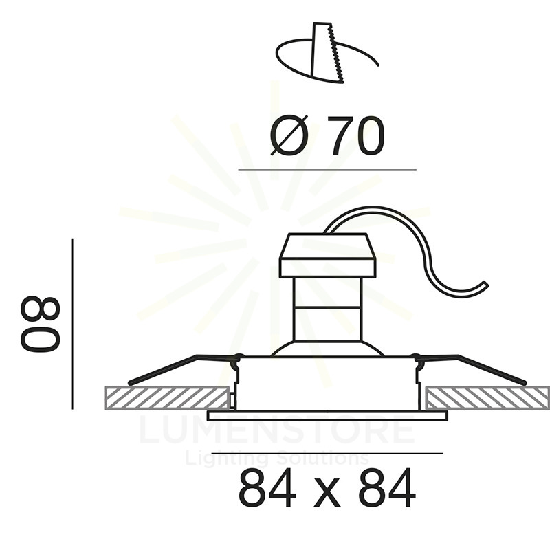 faretto orim gu10 gealed quadrato alluminio ad incasso orientabile