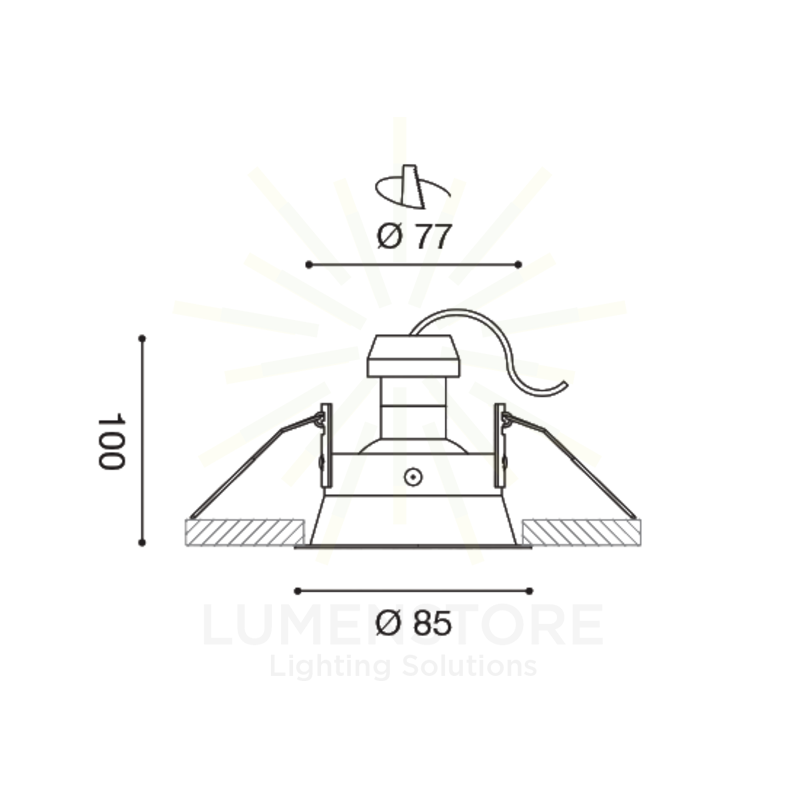 faretto helios gu10 gealed tondo bianco ad incasso orientabile