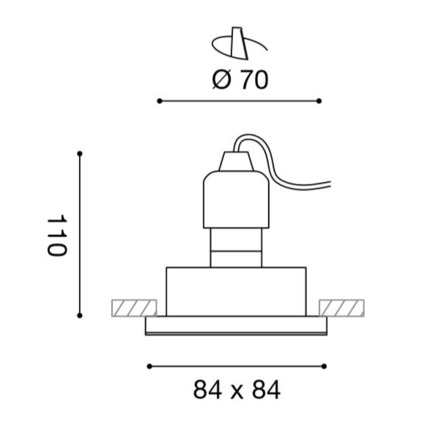 faretto aurora gu10 gealed quadrato brunito ad incasso ip65