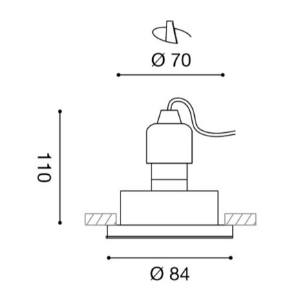 faretto aurora gu10 gealed tondo cromo ad incasso ip65