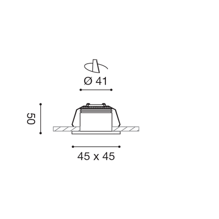 faretto gaia 4w luce naturale 4000k gealed quadrato ad incasso bianco