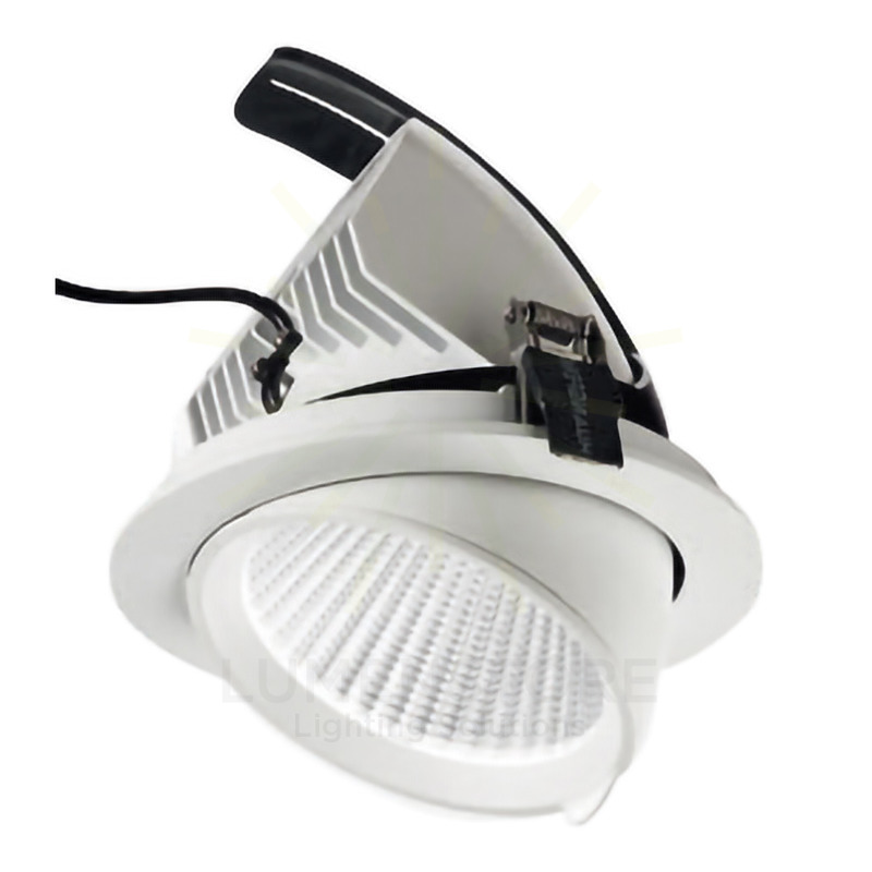 faretto chandra 40w luce calda 3000k gealed grande ad incasso orientabile bianco