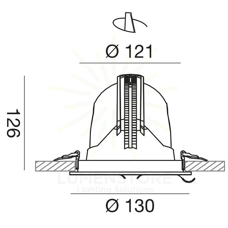 faretto chandra 20w luce naturale 4000k gealed piccolo ad incasso orientabile bianco