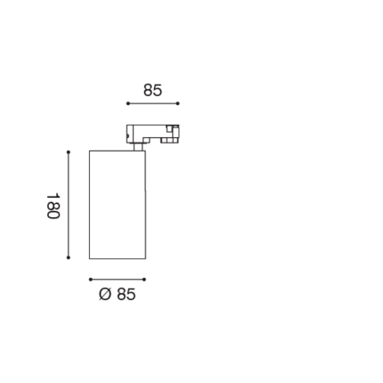 faretto da binario dimas 30w luce calda 3000k gealed grande nero