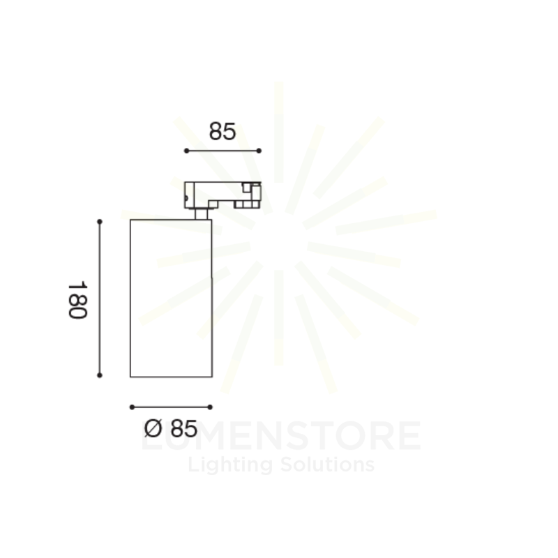 faretto da binario dimas 30w luce calda 3000k gealed grande nero