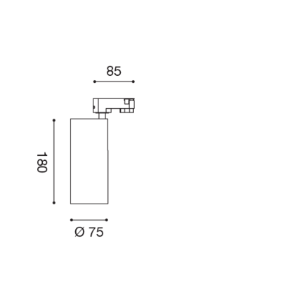 faretto da binario dimas 20w luce naturale 4000k gealed piccolo bianco