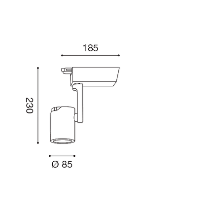 faretto da binario akina 20w luce calda 3000k gealed bianco