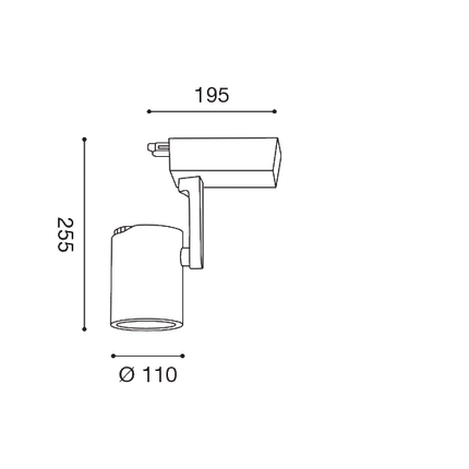 faretto da binario akina 45w luce naturale 4000k gealed grande