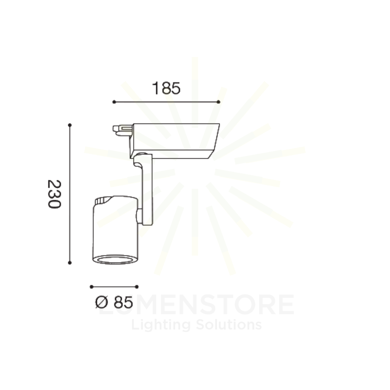 faretto da binario akina 20w luce naturale 4000k gealed piccolo