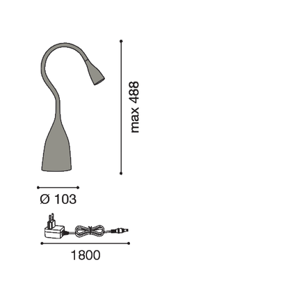 lampada da tavolo 5.3w 220/240v 3000k grigio ip20 gealuce gls02