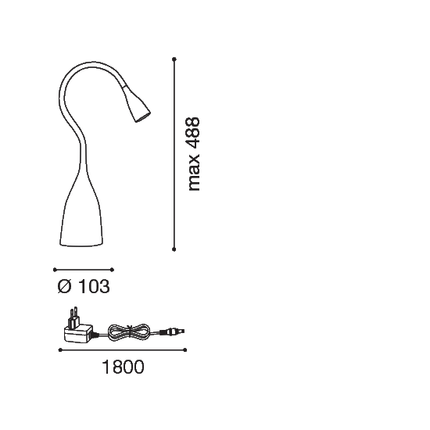 lampada da tavolo 5.3w 220/240v 3000k bianco ip20 gealuce gls02
