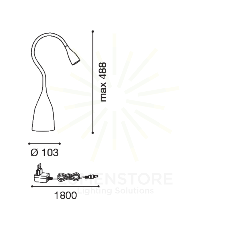 lampada da tavolo 5.3w 220/240v 3000k bianco ip20 gealuce gls02