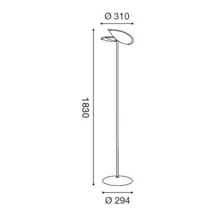 piantana ping-pong 28w luce calda 3000k gealuce bianco