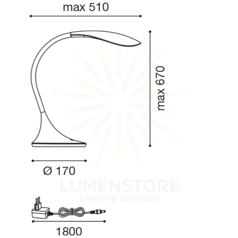 lampada da tavolo nunki 4.5w luce calda 3000k gealuce bianco