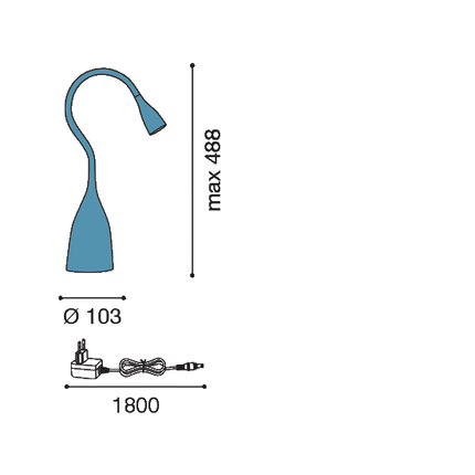 lampada da tavolo 5.3w 220/240v 3000k celeste ip20 gealuce gls02