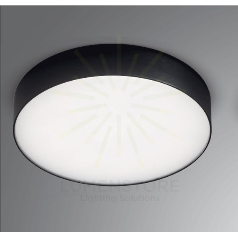 plafoniera cloe35 30w luce naturale 4000k gealed grande nero