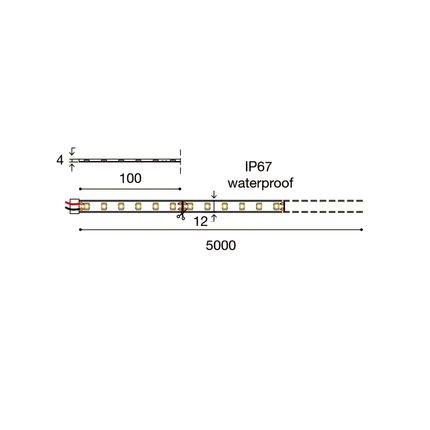 striscia led smd5050 14.4w/m rgb 24v 5mt gealed gst063r ip67