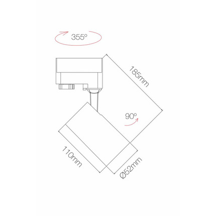 faretto per binario picolo 9.5w 2700k/3000k/4000k beneito faure nero