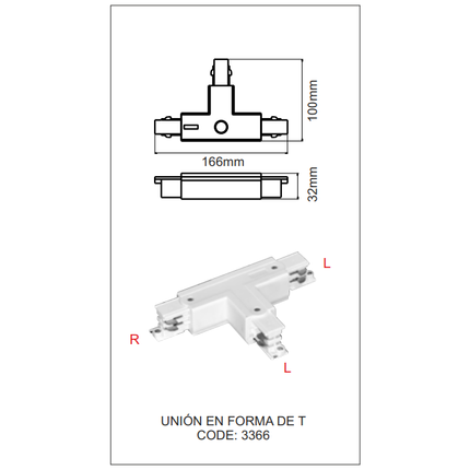 accessorio giunzione "t" sinistra beneito faure 4363 bianco