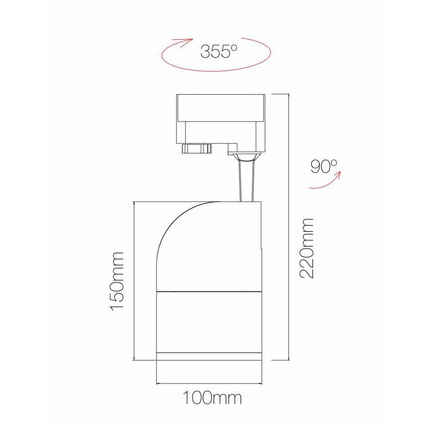 faretto per binario aston 20w 2700k/3200k/4000k beneito faure bianco