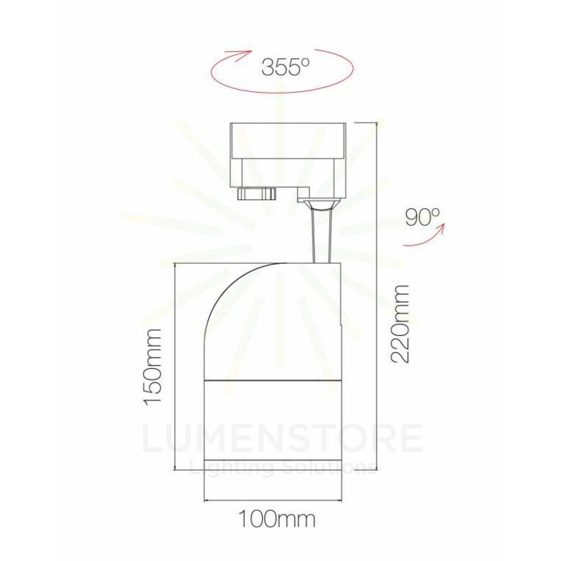 faretto per binario aston 20w 2700k/3200k/4000k beneito faure bianco