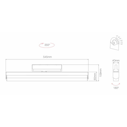 proiettore per binario tram 30w luce naturale 4000k beneito faure bianco