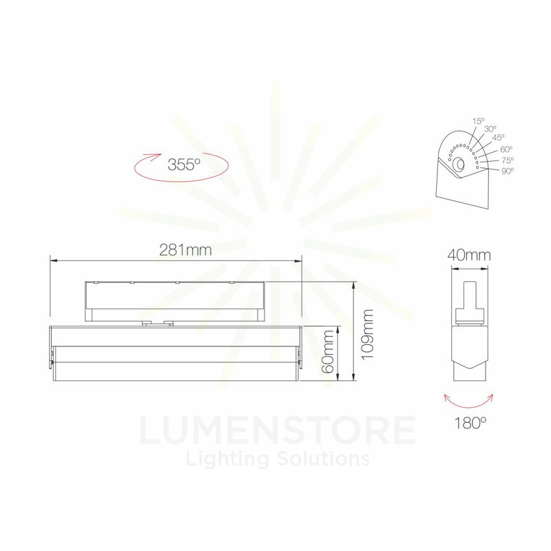 proiettore per binario tram 20w luce calda 3000k beneito faure bianco