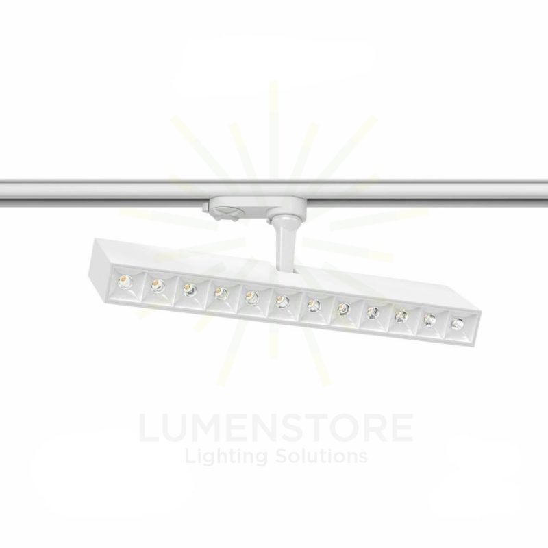 proiettore per binario alfa 32w luce calda 3000k beneito faure bianco