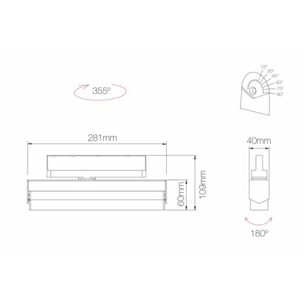 proiettore per binario tram 20w luce naturale 4000k beneito faure nero