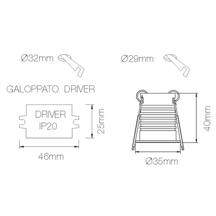 faretto da incasso pulsar r 3.5w luce calda 2700k beneito faure bianco ip65