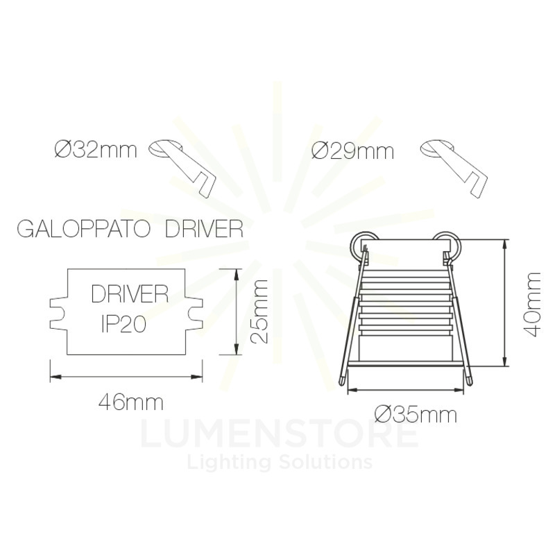 faretto da incasso pulsar r 3.5w luce calda 2700k beneito faure bianco ip65