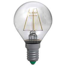lampadine led sfera e14 4w luce calda 3000k ecoman confezione 2 pezzi