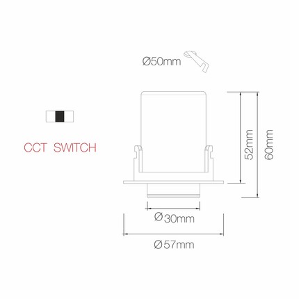 faretto da incasso nano oxo-r 4w 2700k/3000k/4000k beneito faure bianco