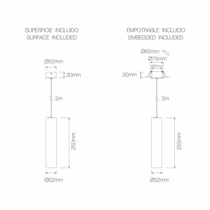 sospensione atmos25 7w 2700k/3000k/4000k beneito faure bianco