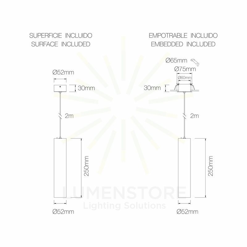 sospensione atmos25 7w 2700k/3000k/4000k beneito faure bianco