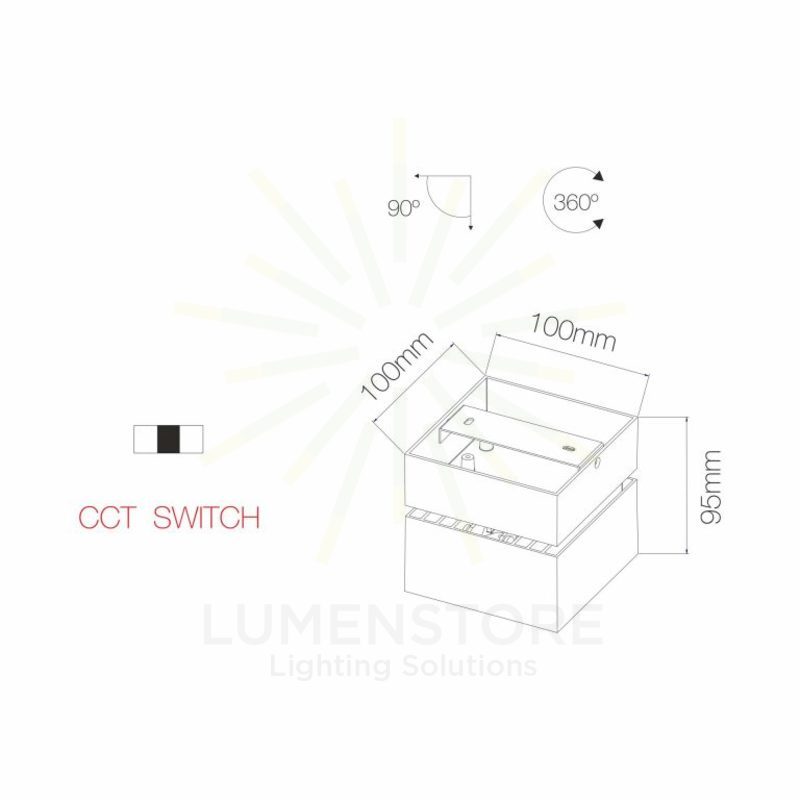 faretto led da superficie 14w 220/240v cct colore nero beneito faure 4231n