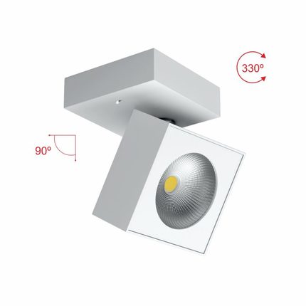 faretto led da superficie 14w 220/240v cct bianco ip20 beneito faure 4230n