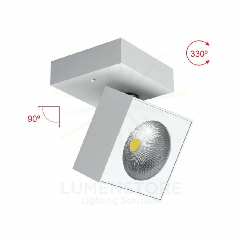 faretto led da superficie 14w 220/240v cct bianco ip20 beneito faure 4230n