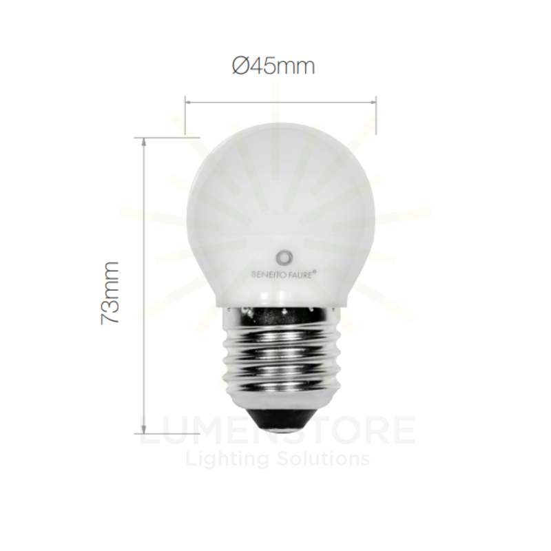 Comprar Bombilla LED Esférica 5,5W E27 Regulable BENEITO FAURE 5,5W -  Ilumitec