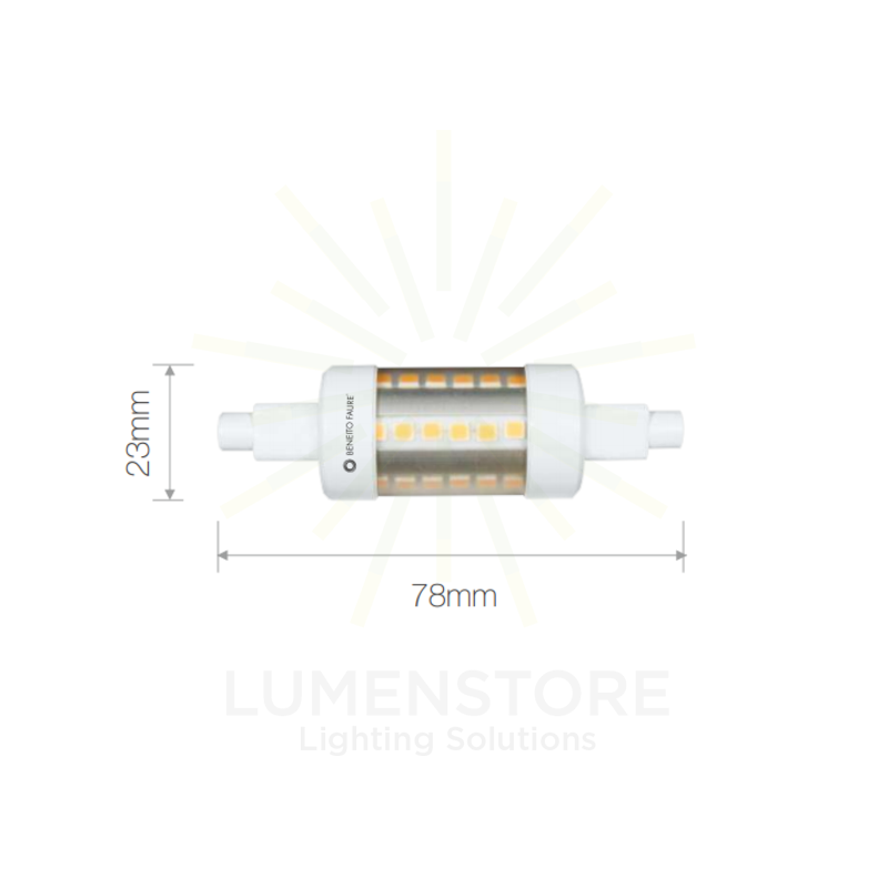 lampadina led lineal tubular r7s 5w luce naturale 840 beneito faure