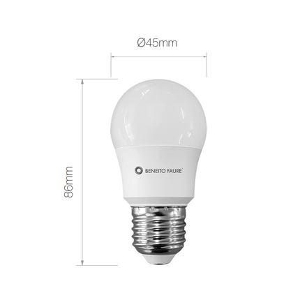 lampadina led esferica e27 7w luce calda 830 beneito faure